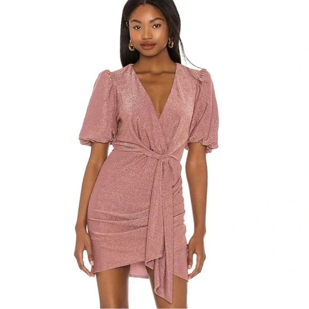 Saylor Deb Glittery Side Tie Dress Size S Small